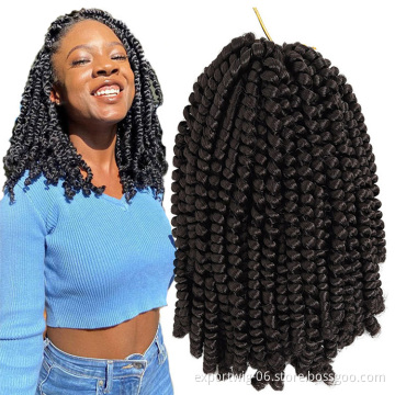 Spring Twist Crochet Hair Extensions African Curly Spring Twist Braiding Hair 8inches Synthetic Fiber Solid And Ombre Color